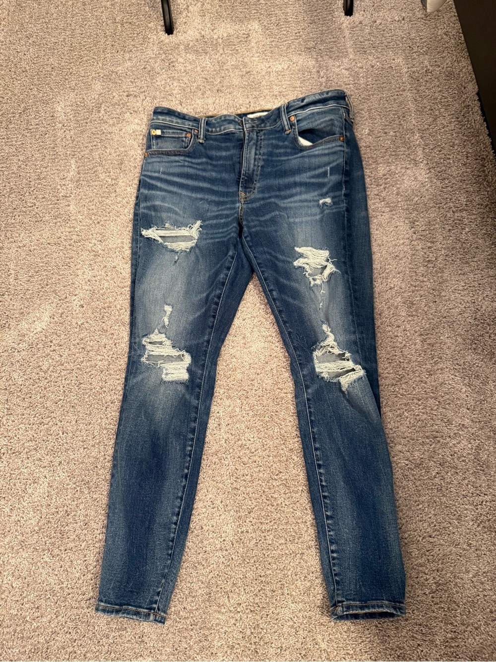 American Eagle Outfitters Distressed Blue Skinny Jeans